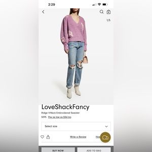 Brand new Love Shack fancy sweater. Size small